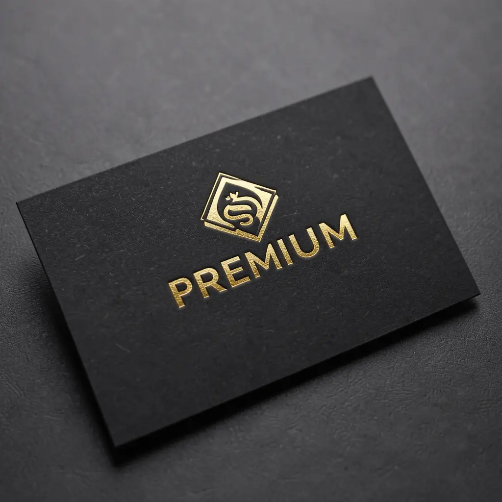 Premium business card with gold foil lettering