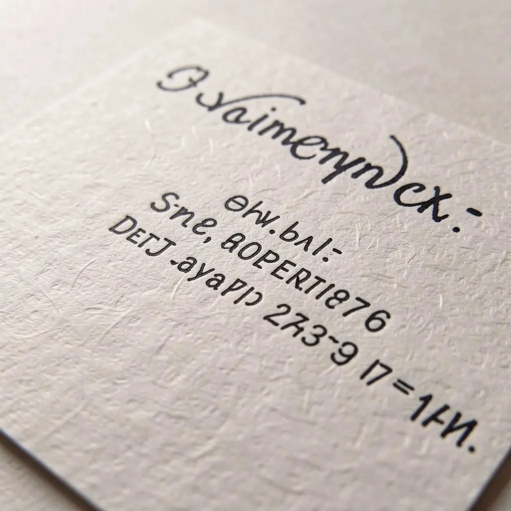 Raised ink business card close-up